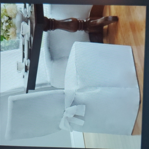 Four White Dining Room Chair Covers - Picture 2 of 7